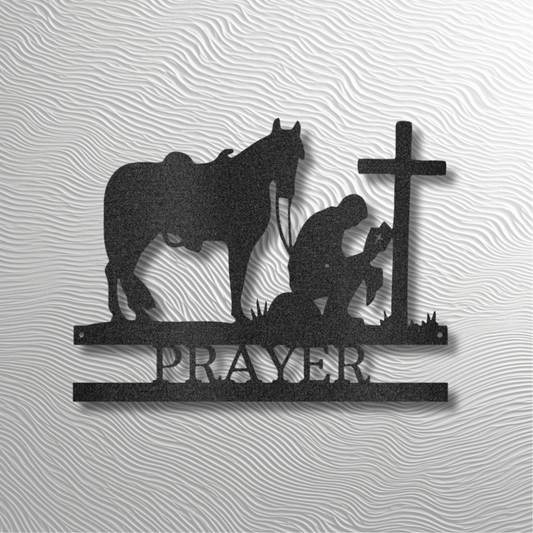 Rustic Cowboy Wall Art – Personalized Kneeling Cowboy Steel Sign