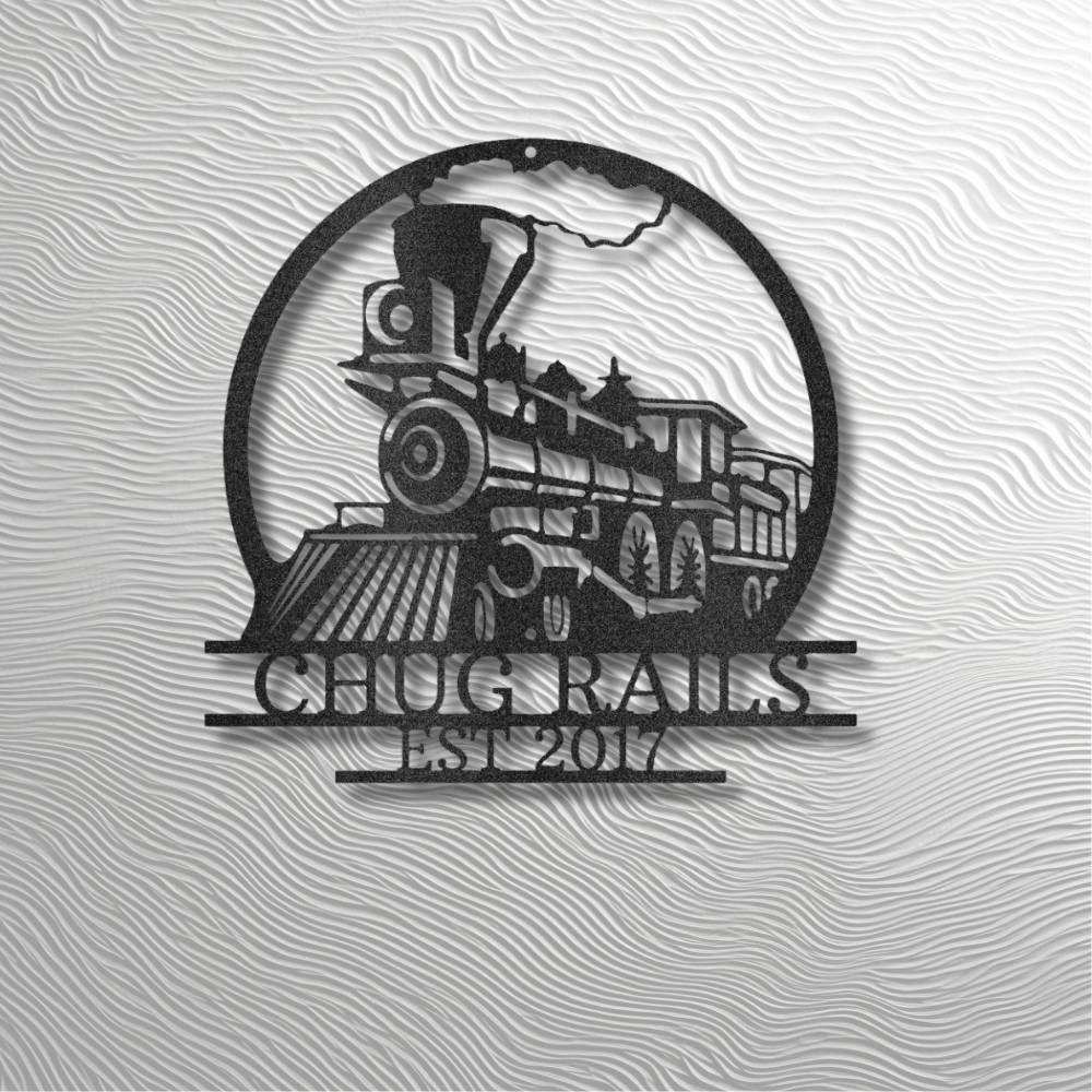 OLD FASHION TRAIN | MONOGRAM | STEEL SIGN | METAL ART | WALL ART | SHIPS FAST USA