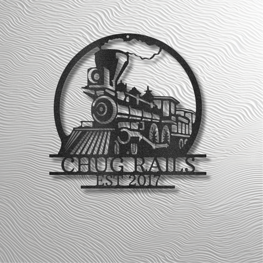 Vintage Train Steel Sign – Personalized Metal Wall Decor | Fast USA Shipping