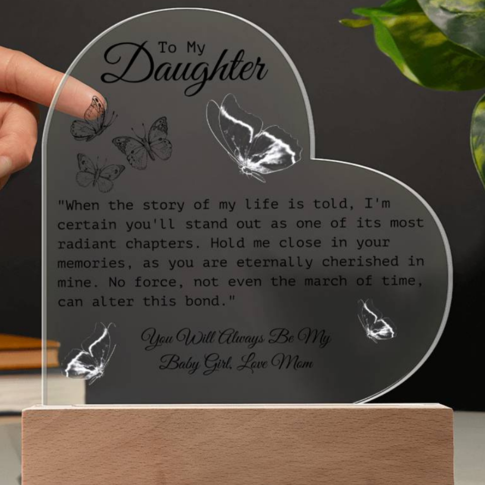 FROM HEART TO HEART: A MOTHER'S LOVE TO DAUGHTER PLAQUE