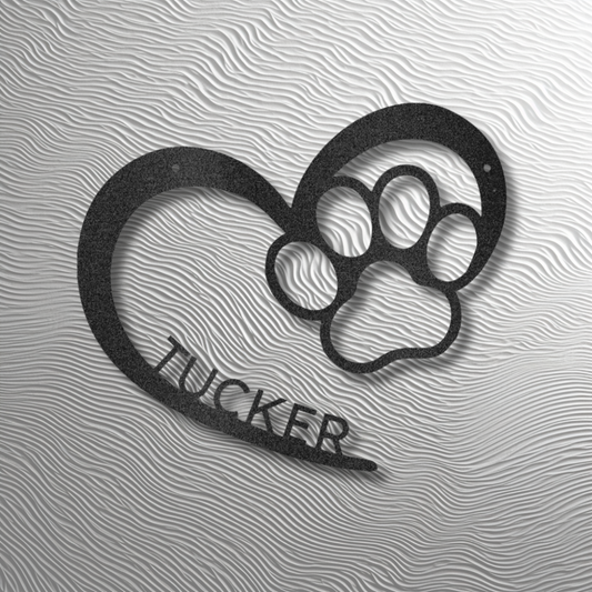 Personalized Dog Name Sign – ‘Puppy Love’ Steel Monogram