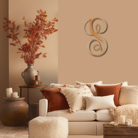 Personalized Fancy Initial Steel Sign – Elegant Metal Monogram Wall Art