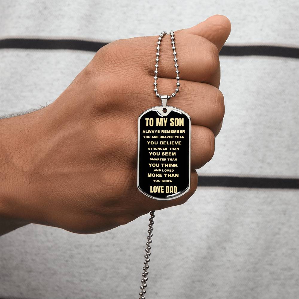 TO MY SON | ALWAYS REMEMBER DOG TAG