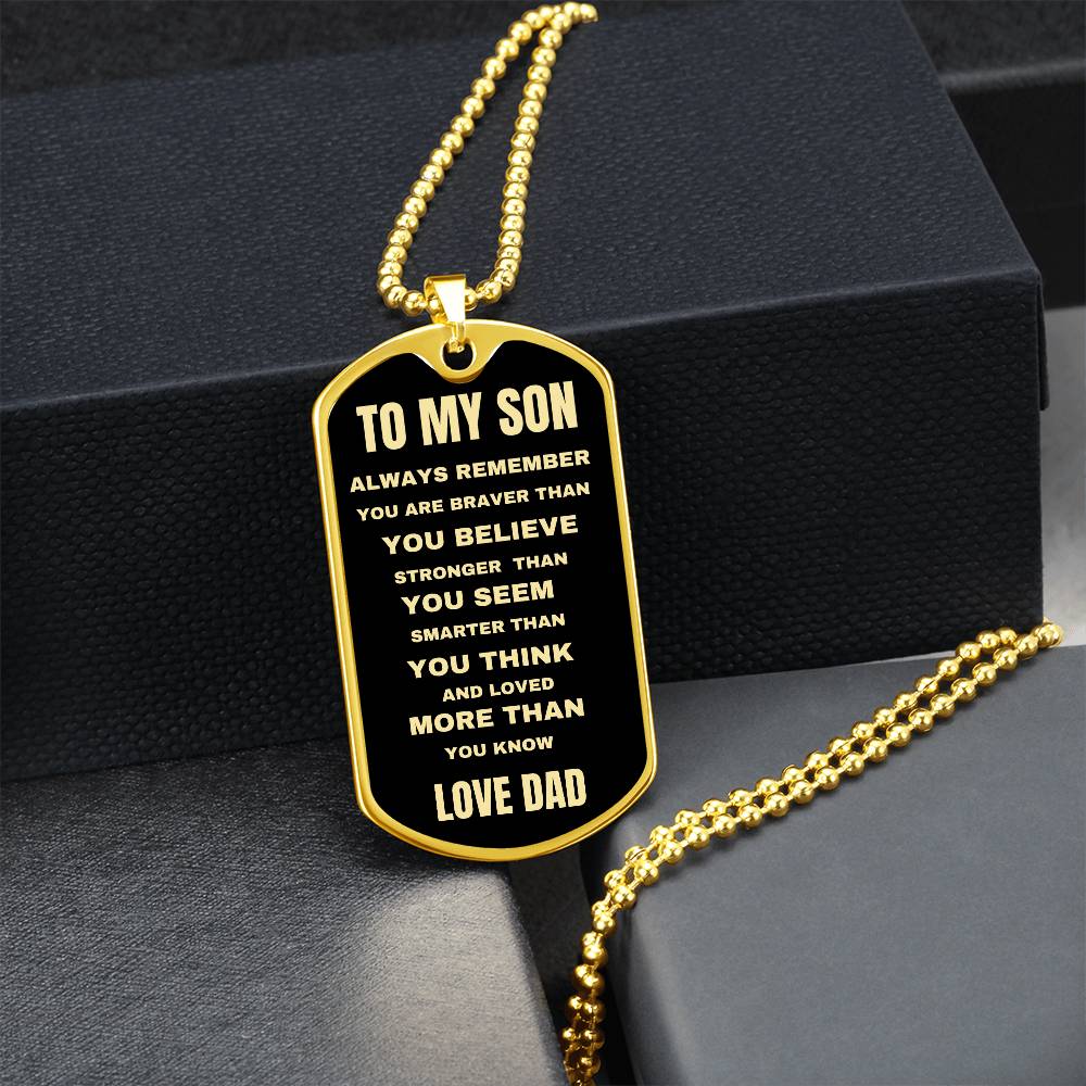 TO MY SON | ALWAYS REMEMBER DOG TAG 💙