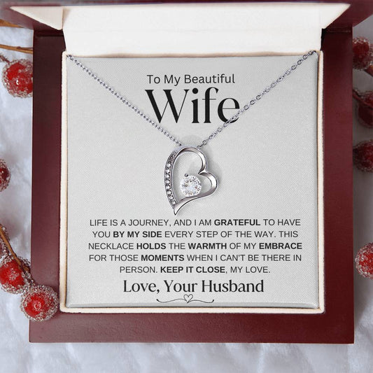 I Am Grateful | Life Is A Journey | Forever Love My Wife Necklace