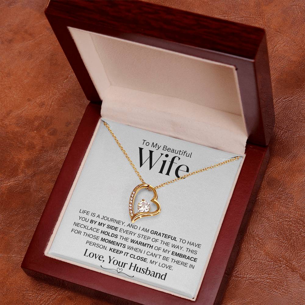 I Am Grateful | Life Is A Journey | Forever Love My Wife Necklace