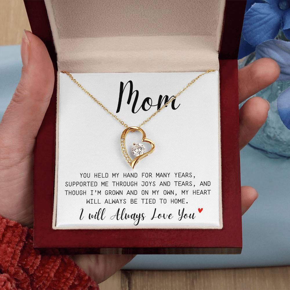 Mom You've Held My Hand For Many Years | Supported Me | Forever Love Necklace