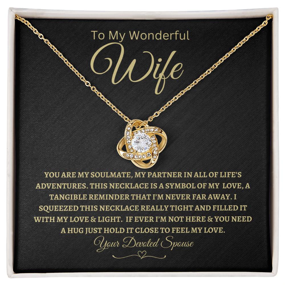 Your Dear Spouse | My Partner In All Of Life's Adventures | Love Knot Necklace