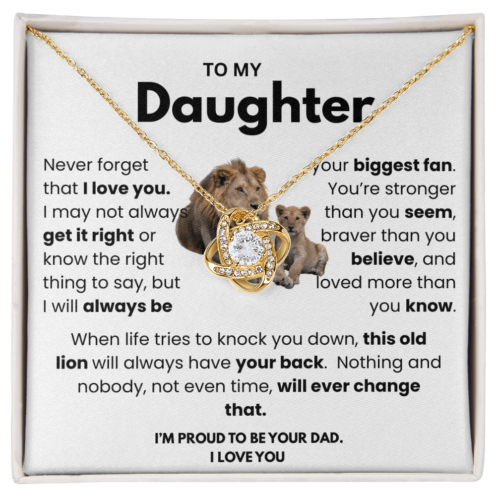 This Old Lion Has Your Back – Father to Daughter Necklace