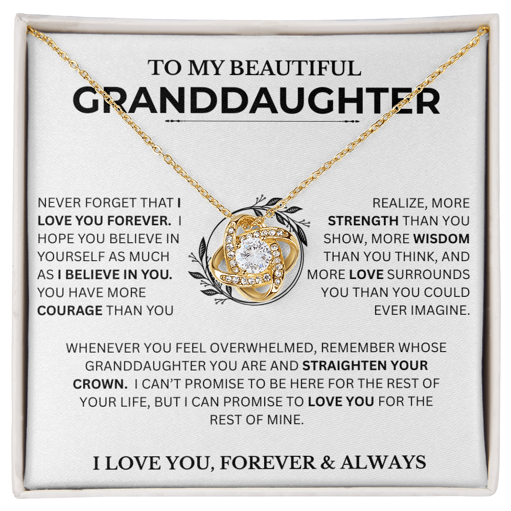 Gift For Granddaughter, "Never Forget That I Love You"