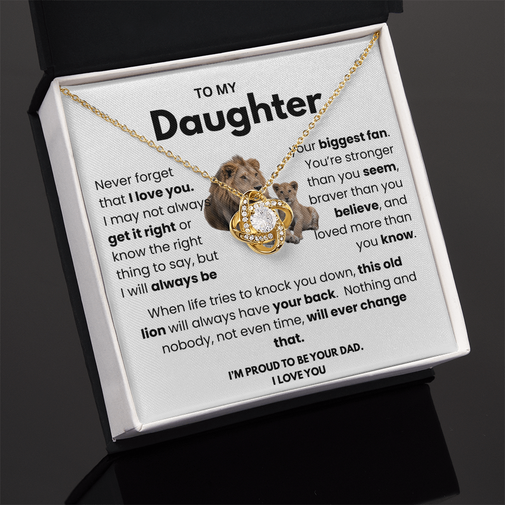 This Old Lion Has Your Back – Father to Daughter Necklace