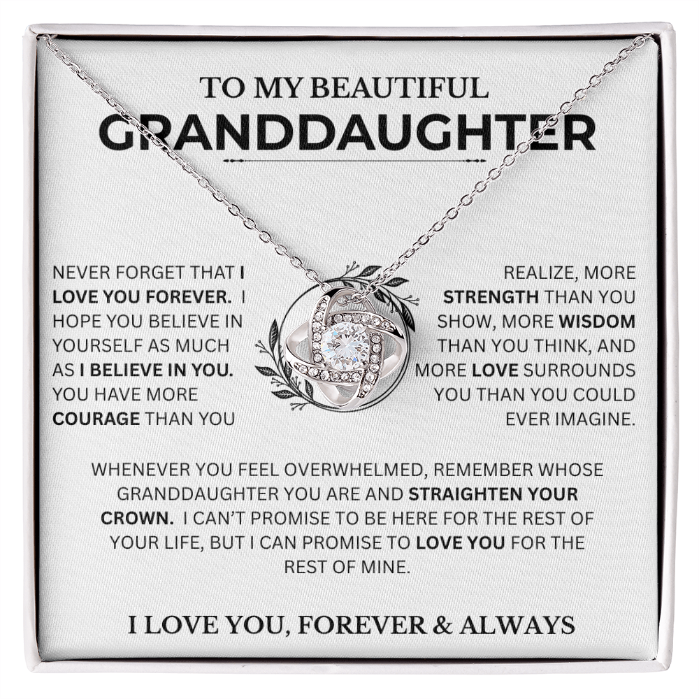 Gift For Granddaughter, "Never Forget That I Love You"