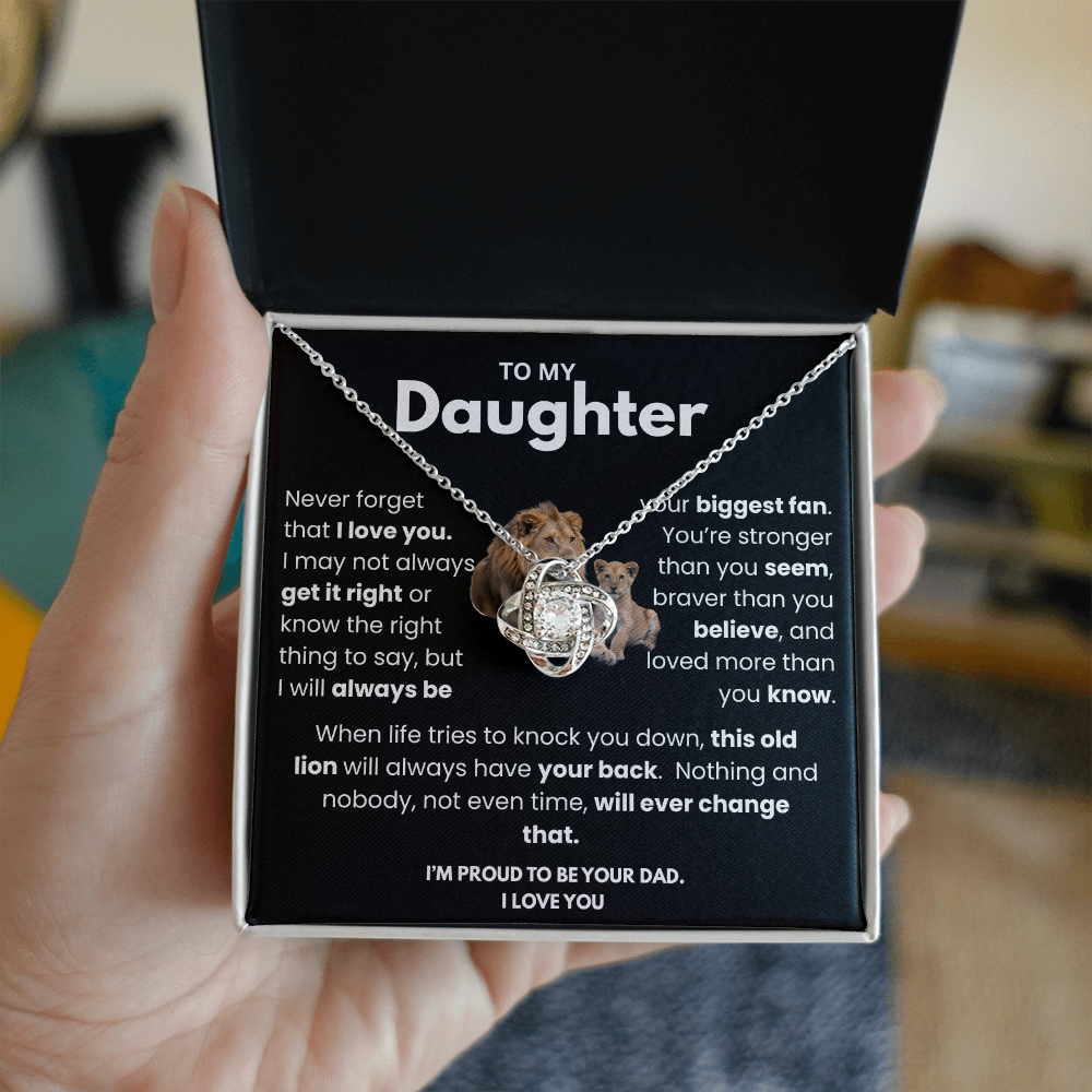 Meaningful Dad to Daughter Necklace – ‘This Old Lion Has Your Back'