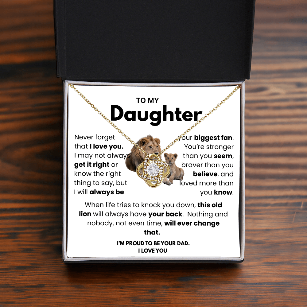 This Old Lion Has Your Back – Father to Daughter Necklace