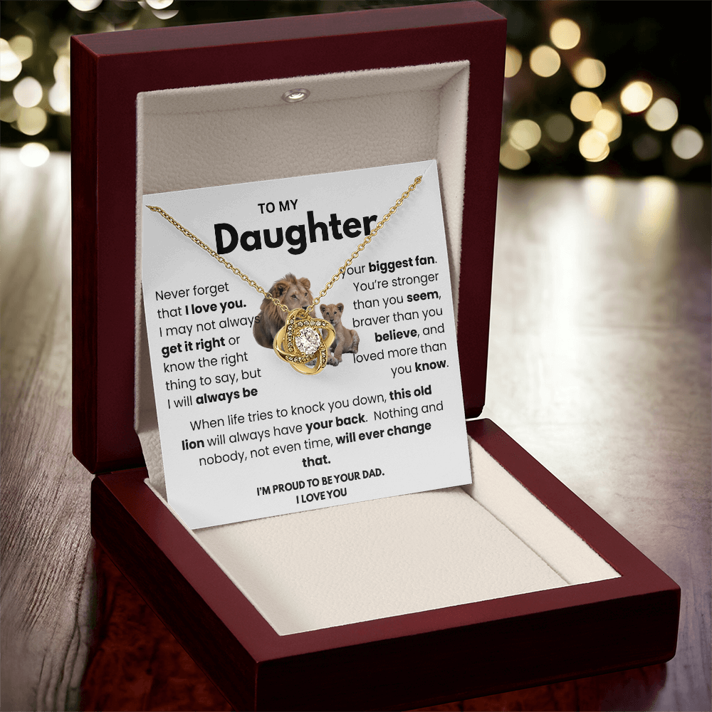 This Old Lion Has Your Back – Father to Daughter Necklace