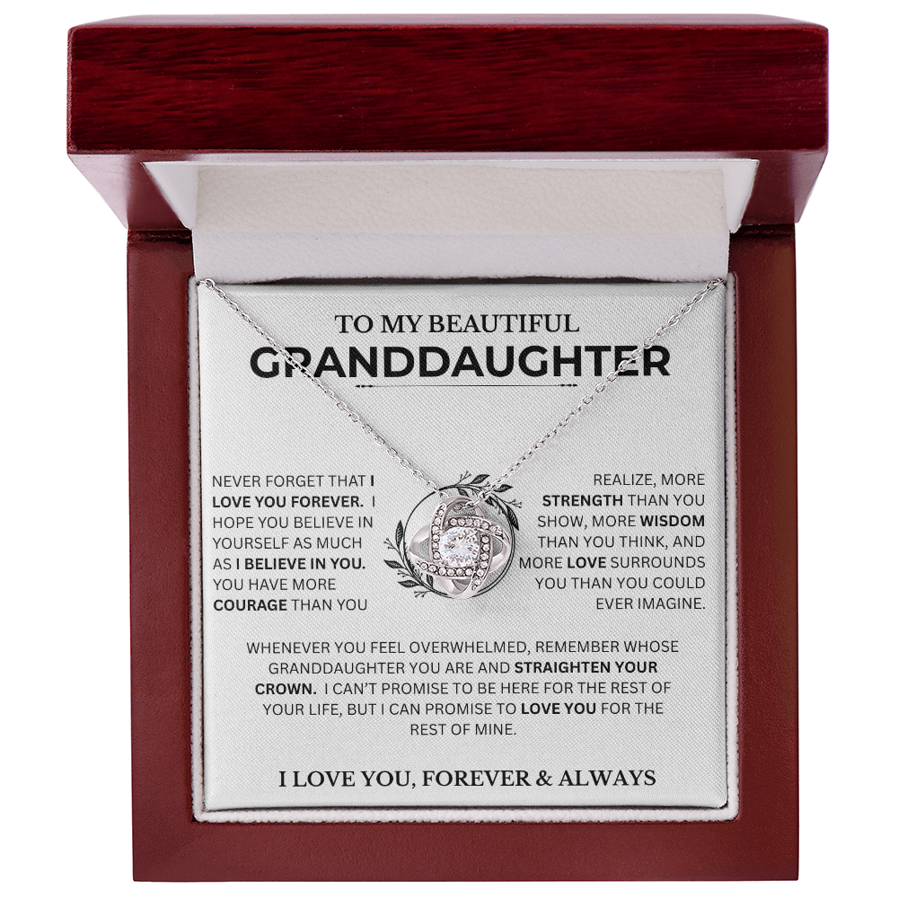 Gift For Granddaughter, "Never Forget That I Love You"