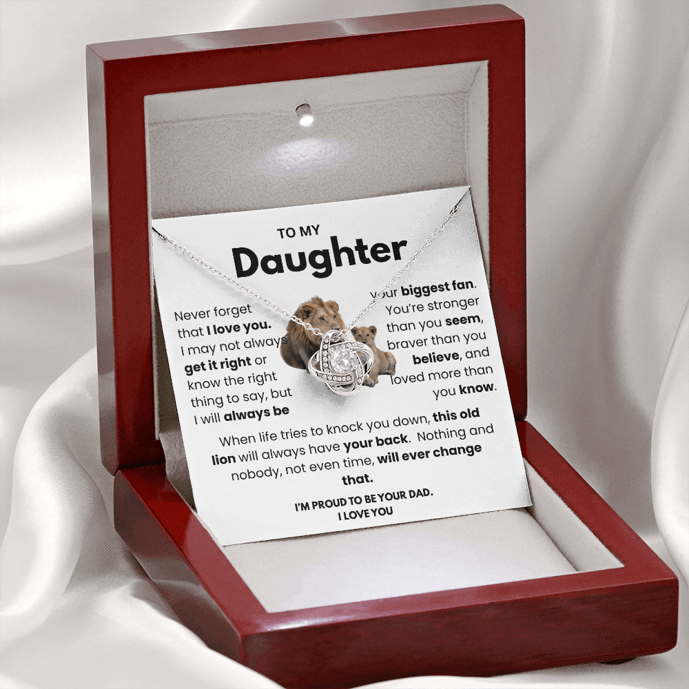 This Old Lion Has Your Back – Father to Daughter Necklace