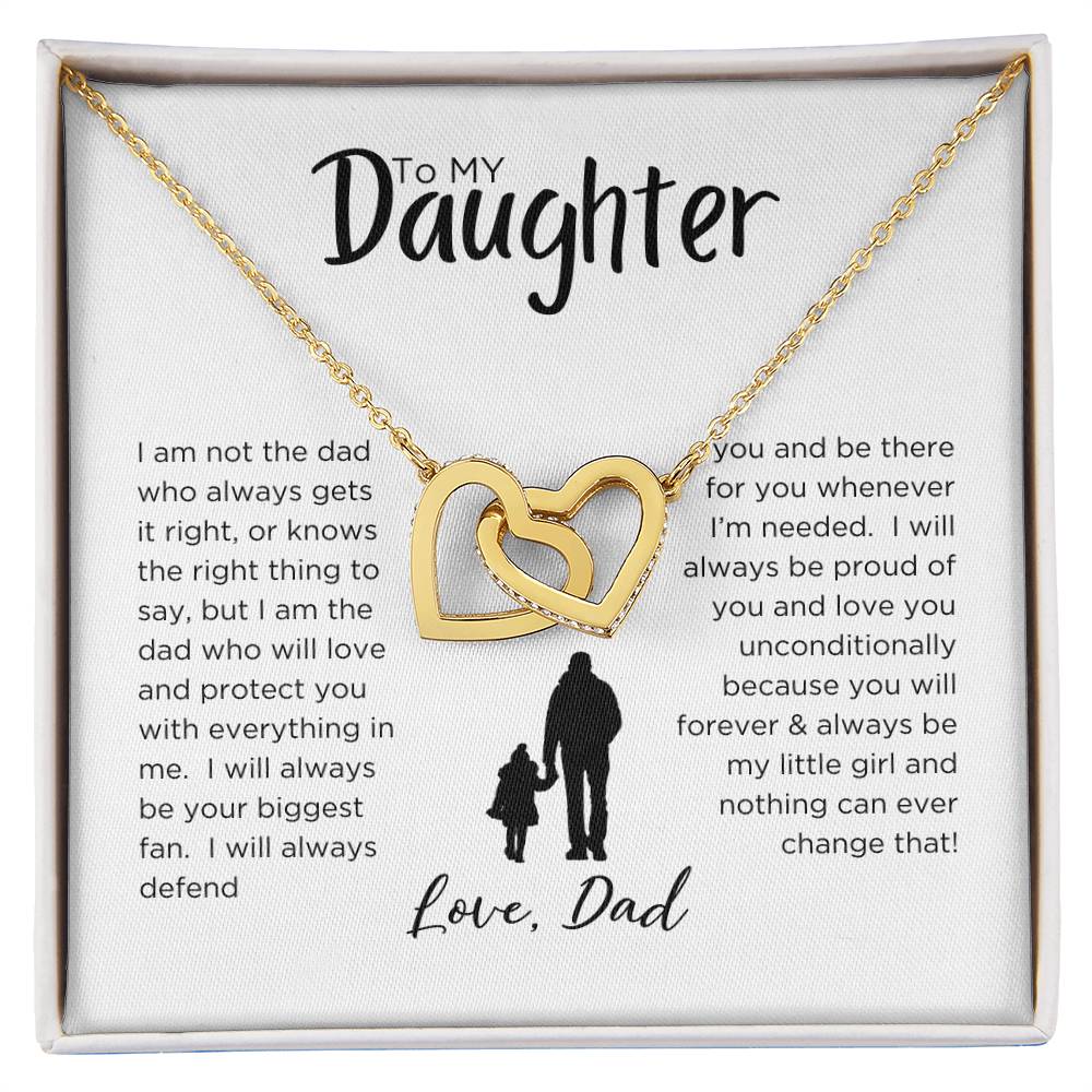 DAD'S EVERLASTING BOND: INTERLOCKING HEART NECKLACE FOR MY DAUGHTER