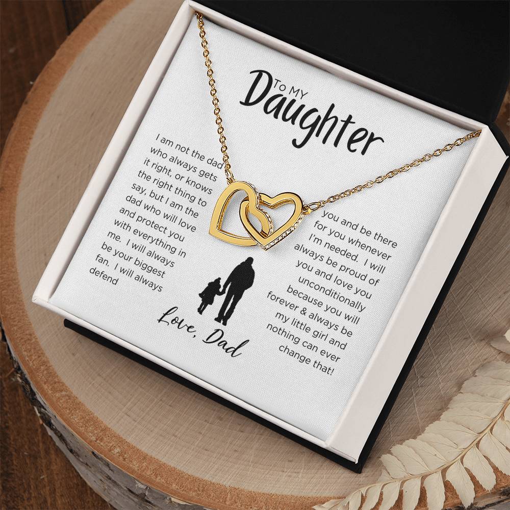 DAD'S EVERLASTING BOND: INTERLOCKING HEART NECKLACE FOR MY DAUGHTER