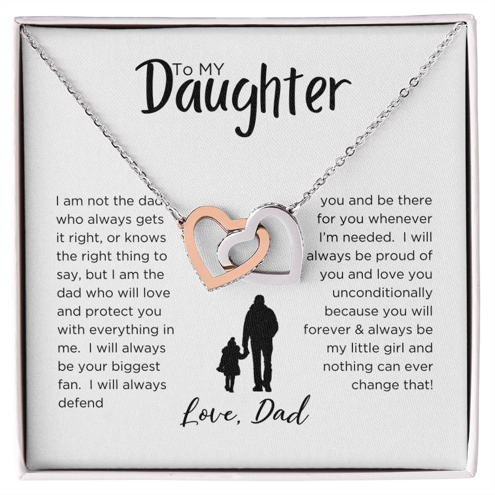 DAD'S EVERLASTING BOND: INTERLOCKING HEART NECKLACE FOR MY DAUGHTER