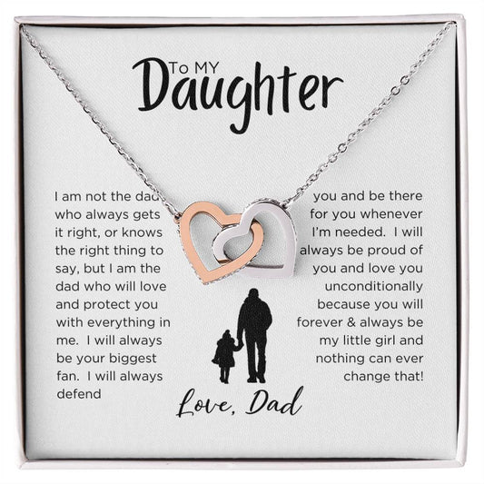DAD'S EVERLASTING BOND: INTERLOCKING HEART NECKLACE FOR MY DAUGHTER