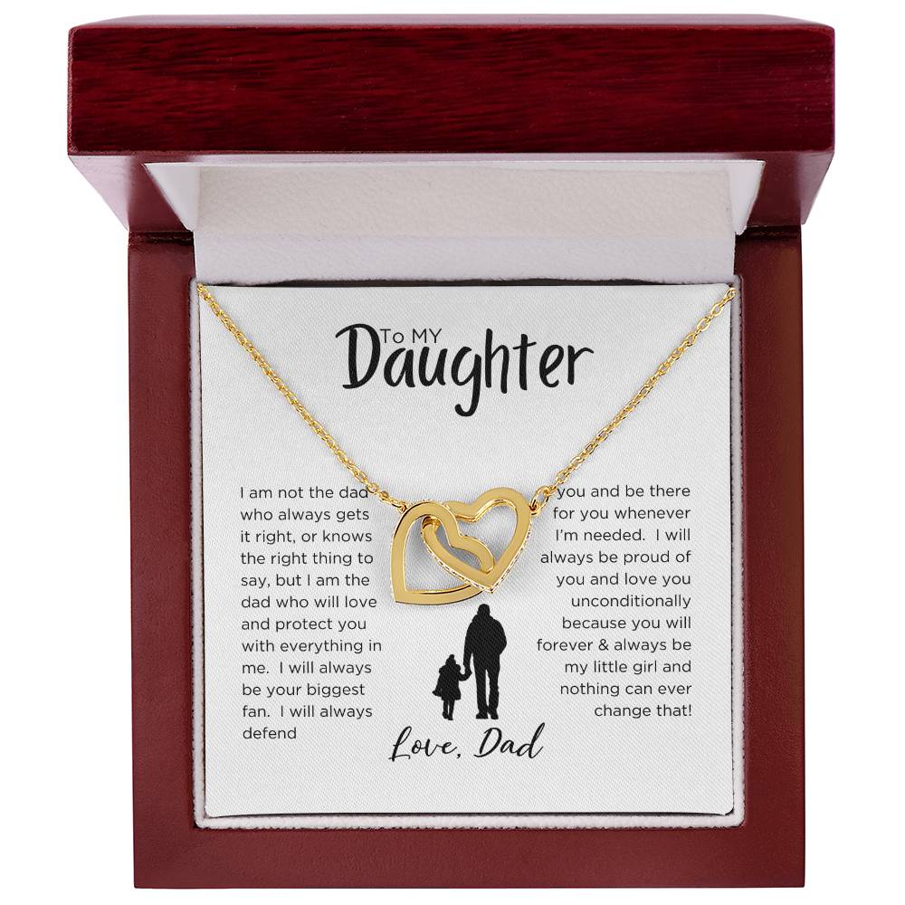 DAD'S EVERLASTING BOND: INTERLOCKING HEART NECKLACE FOR MY DAUGHTER