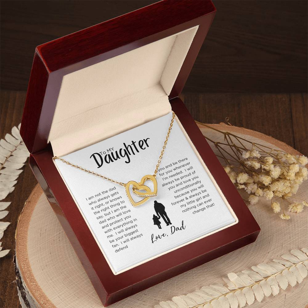 DAD'S EVERLASTING BOND: INTERLOCKING HEART NECKLACE FOR MY DAUGHTER