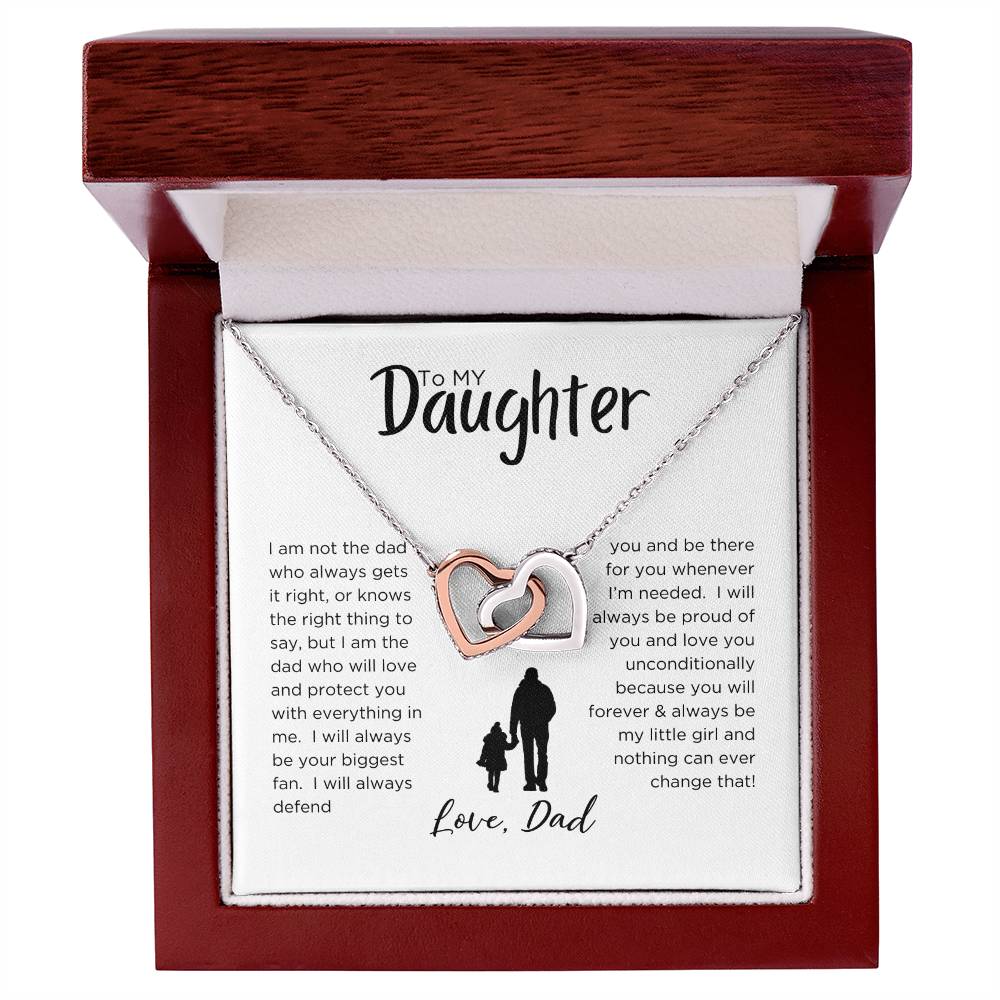 DAD'S EVERLASTING BOND: INTERLOCKING HEART NECKLACE FOR MY DAUGHTER