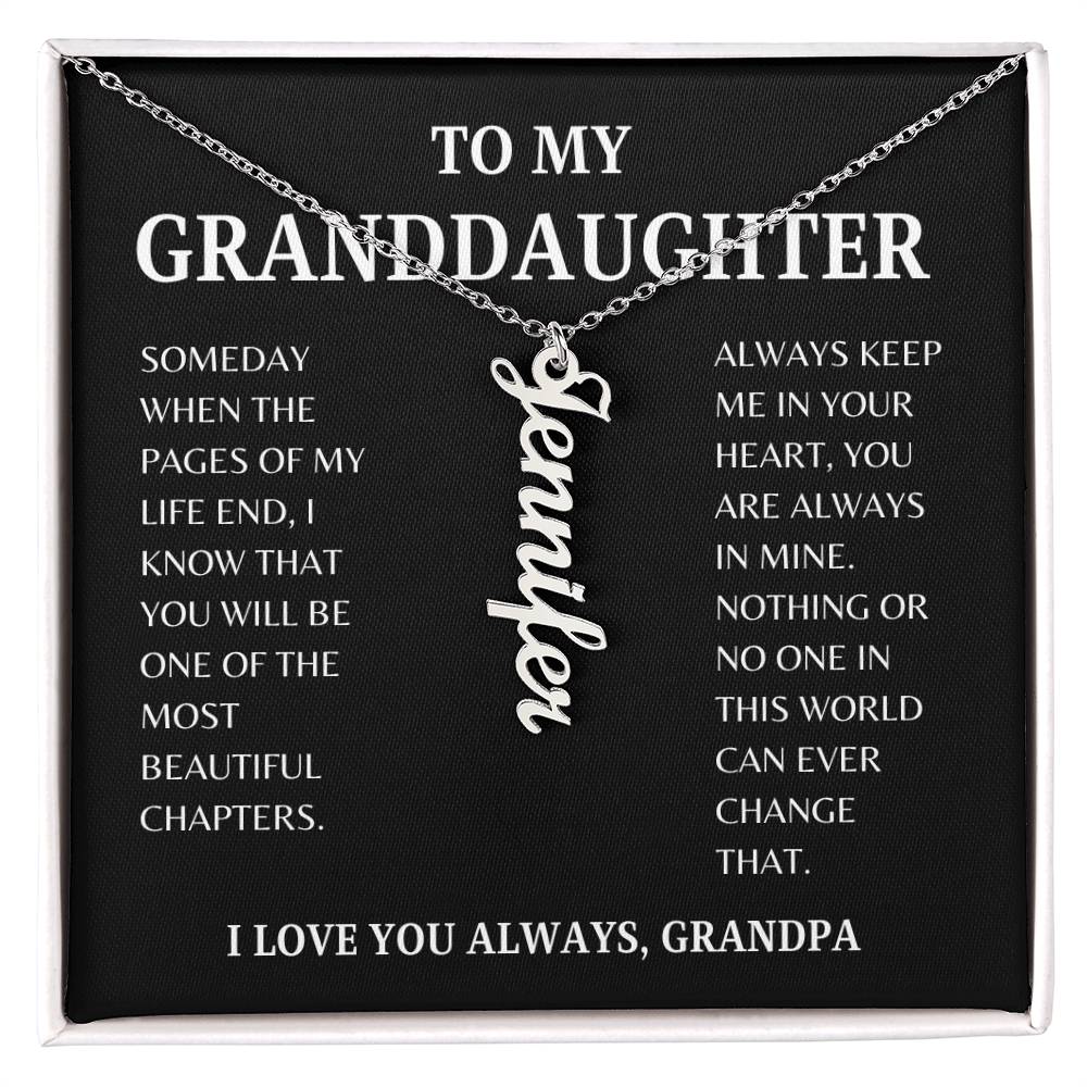 GIFT OF LOVE: ELEVATE YOUR GRANDDAUGHTER'S STYLE VERTICAL NAME NECKLACE!