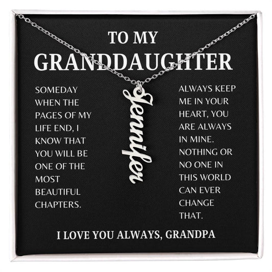 GIFT OF LOVE: ELEVATE YOUR GRANDDAUGHTER'S STYLE VERTICAL NAME NECKLACE!