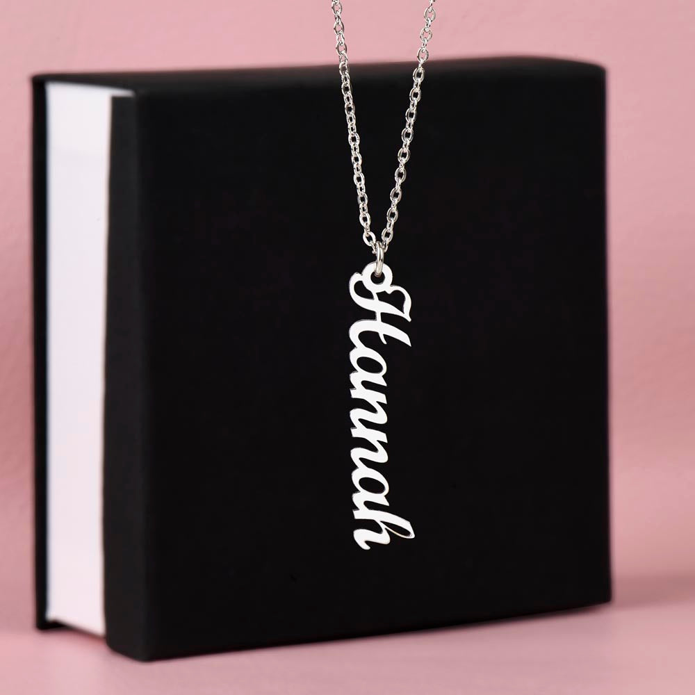 GIFT OF LOVE: ELEVATE YOUR GRANDDAUGHTER'S STYLE VERTICAL NAME NECKLACE!