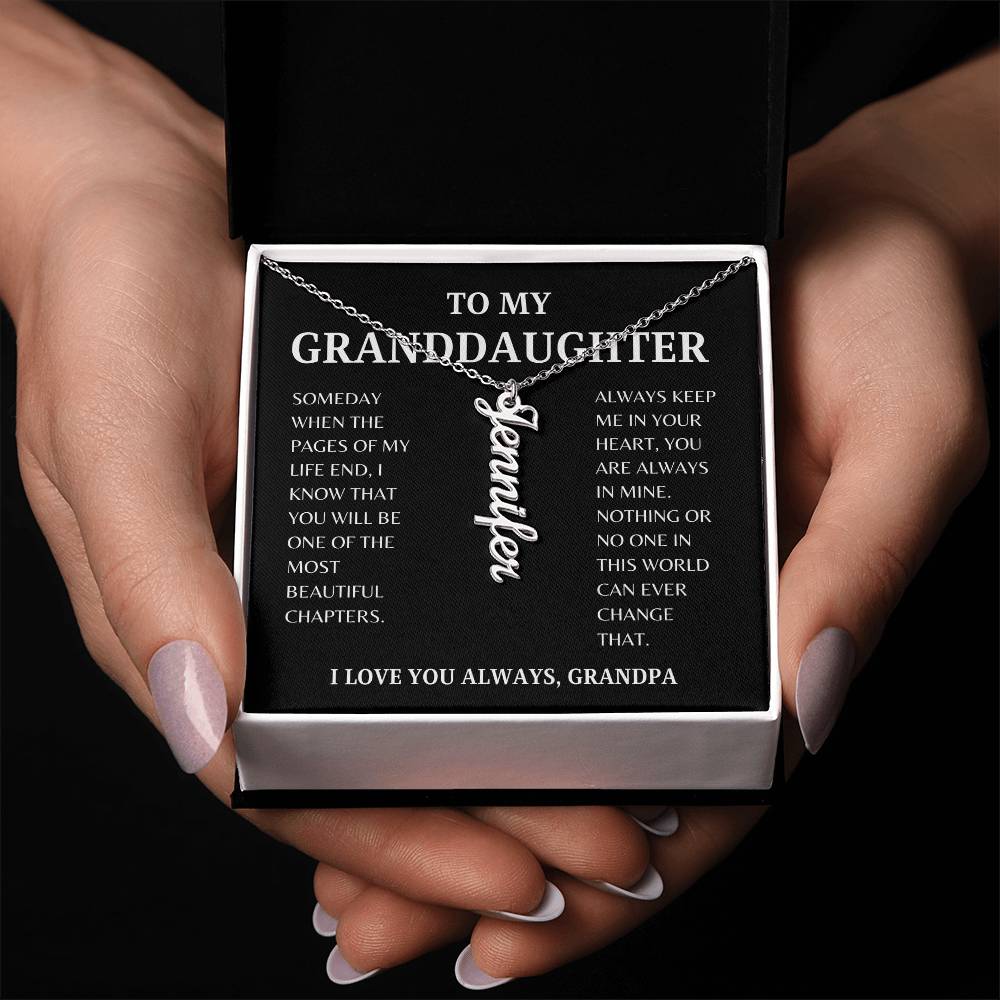 GIFT OF LOVE: ELEVATE YOUR GRANDDAUGHTER'S STYLE VERTICAL NAME NECKLACE!