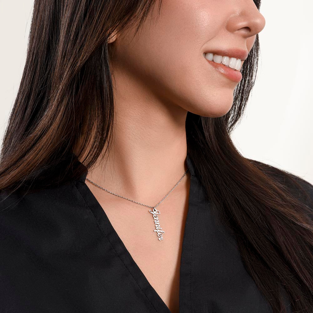 GIFT OF LOVE: ELEVATE YOUR GRANDDAUGHTER'S STYLE VERTICAL NAME NECKLACE!