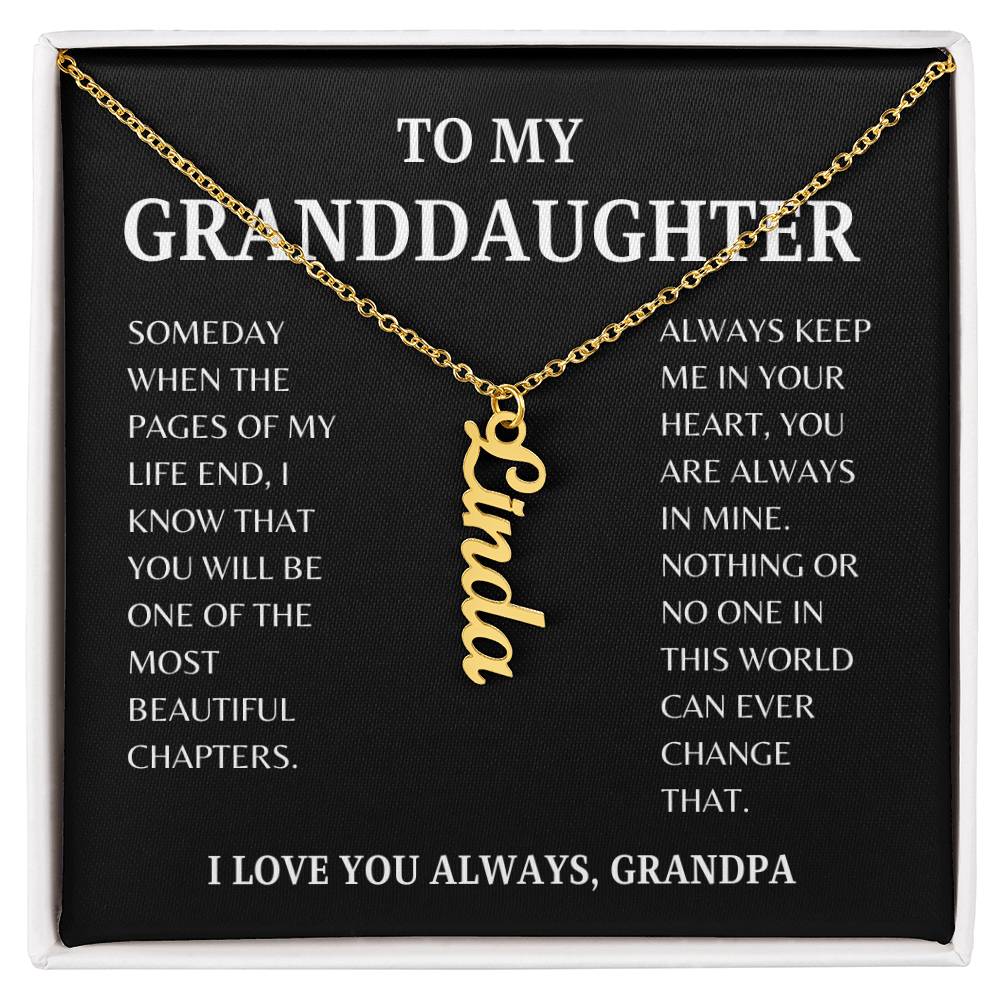 GIFT OF LOVE: ELEVATE YOUR GRANDDAUGHTER'S STYLE VERTICAL NAME NECKLACE!