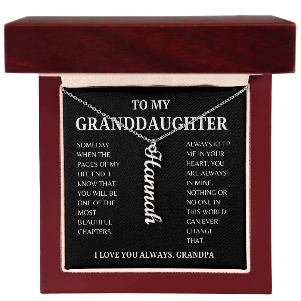 GIFT OF LOVE: ELEVATE YOUR GRANDDAUGHTER'S STYLE VERTICAL NAME NECKLACE!