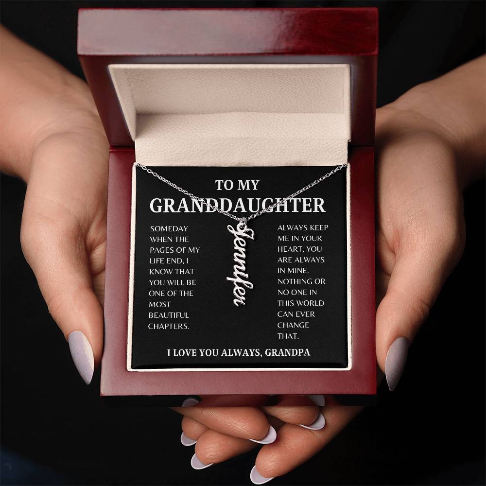 GIFT OF LOVE: ELEVATE YOUR GRANDDAUGHTER'S STYLE VERTICAL NAME NECKLACE!