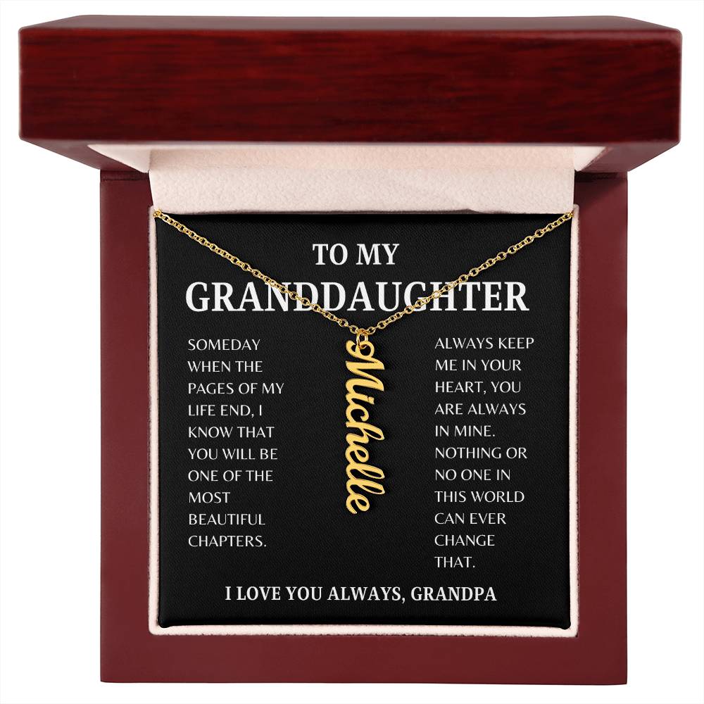 GIFT OF LOVE: ELEVATE YOUR GRANDDAUGHTER'S STYLE VERTICAL NAME NECKLACE!