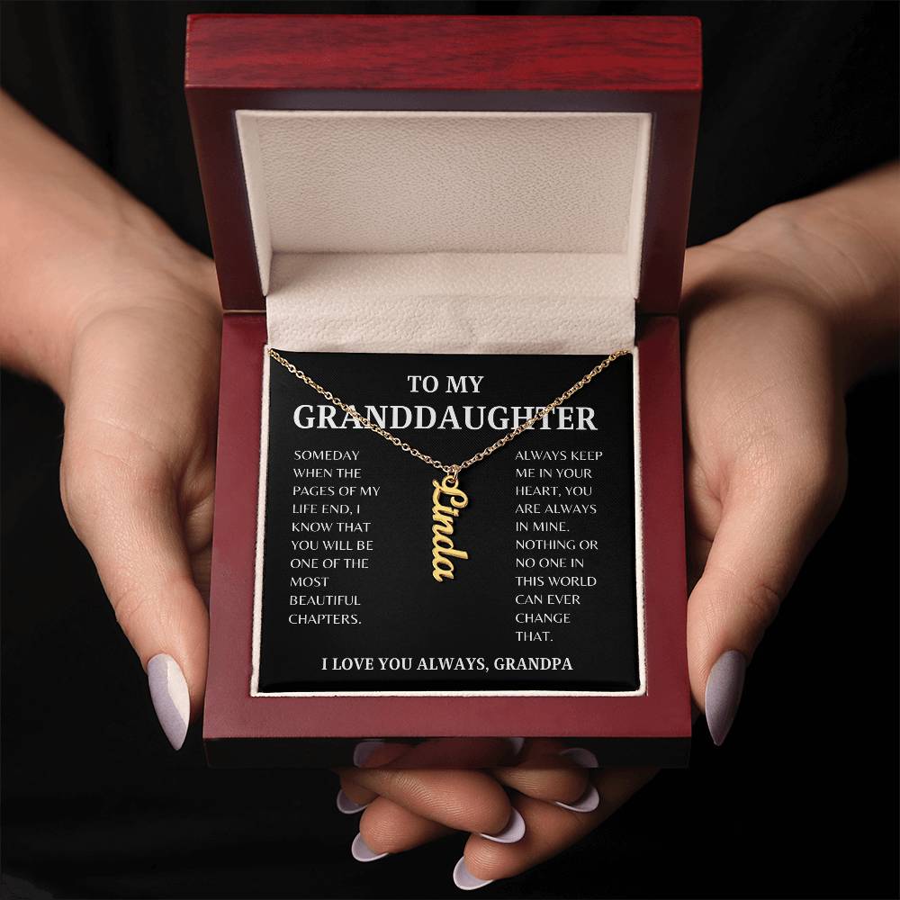 GIFT OF LOVE: ELEVATE YOUR GRANDDAUGHTER'S STYLE VERTICAL NAME NECKLACE!