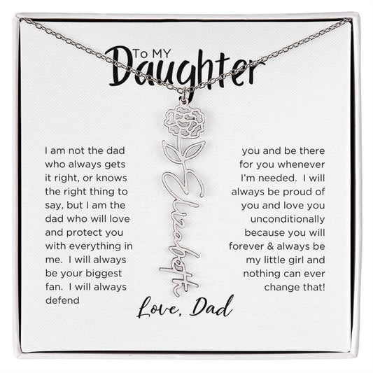 DAUGHTER'S BLOOM:  BIRTH FLOWER NECKLACE FROM DAD