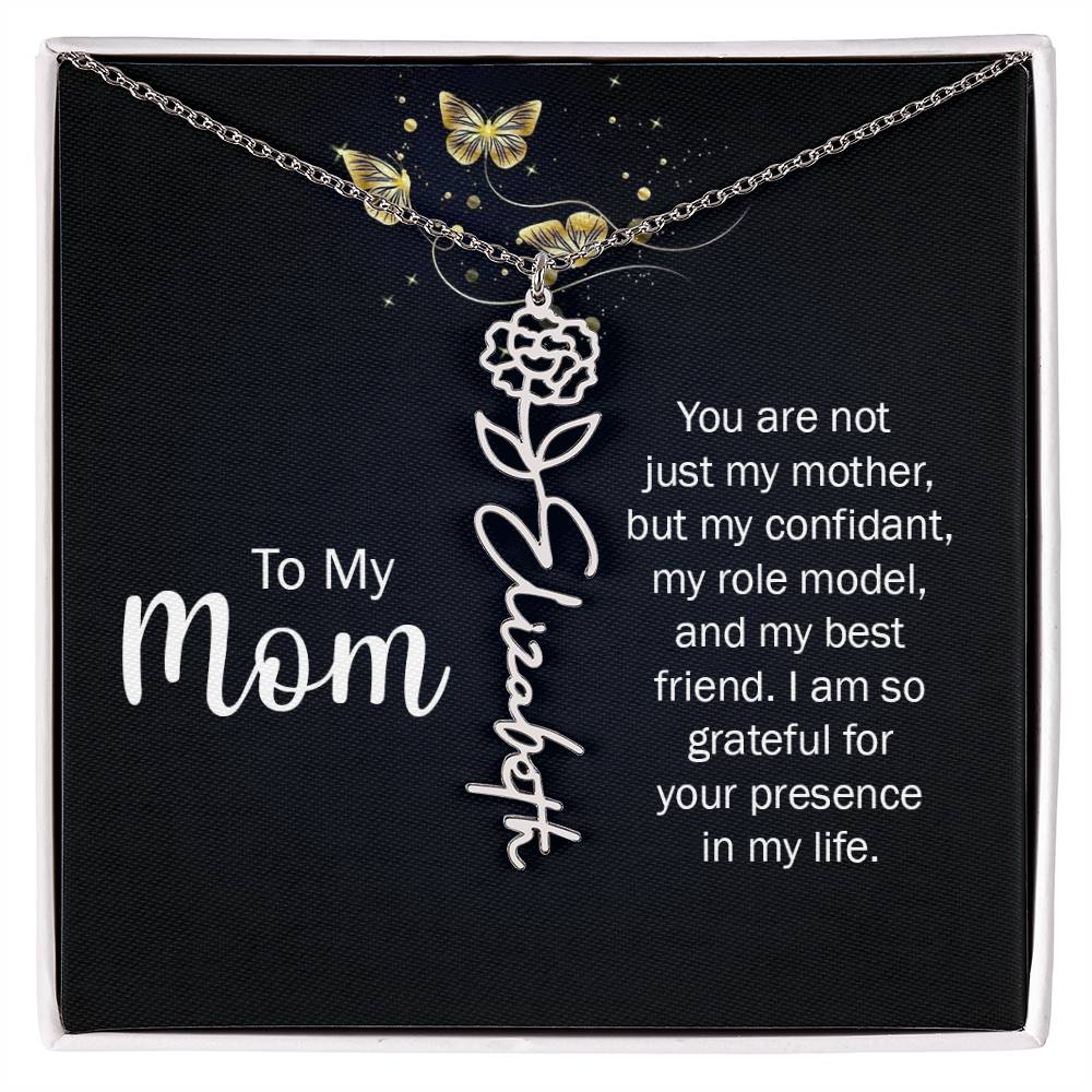 TO MY MOM BIRTH FLOWER NECKLACE