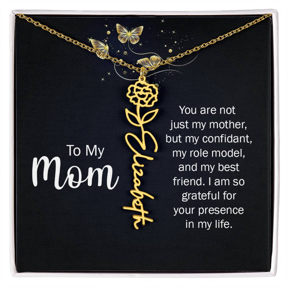 TO MY MOM BIRTH FLOWER NECKLACE