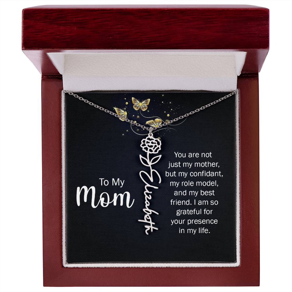 TO MY MOM BIRTH FLOWER NECKLACE