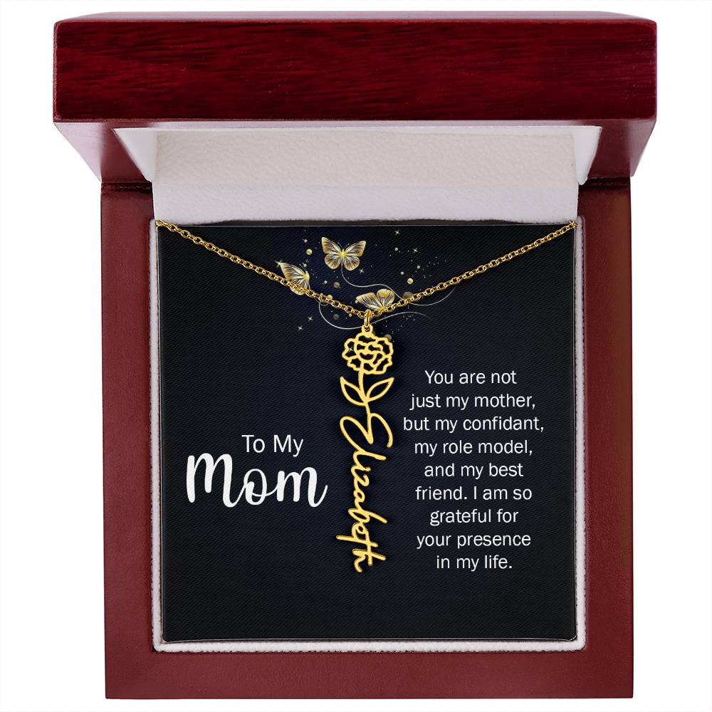 TO MY MOM BIRTH FLOWER NECKLACE