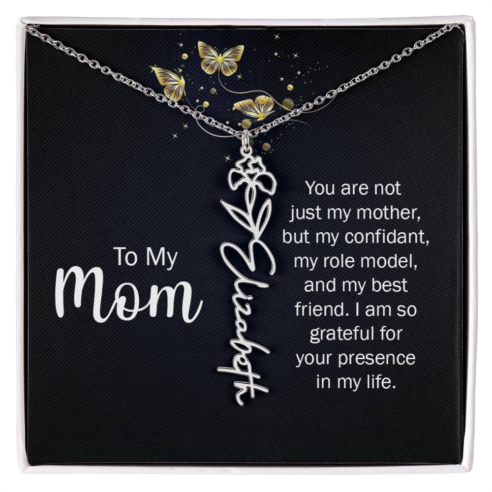 TO MY MOM BIRTH FLOWER NECKLACE