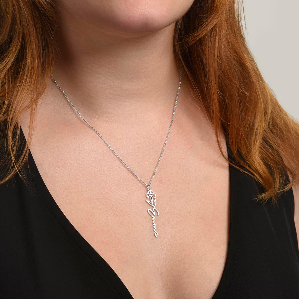 TO MY MOM BIRTH FLOWER NECKLACE