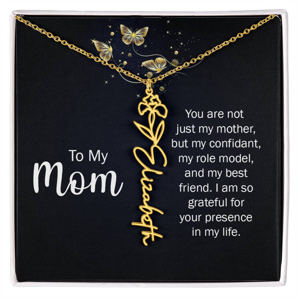 TO MY MOM BIRTH FLOWER NECKLACE