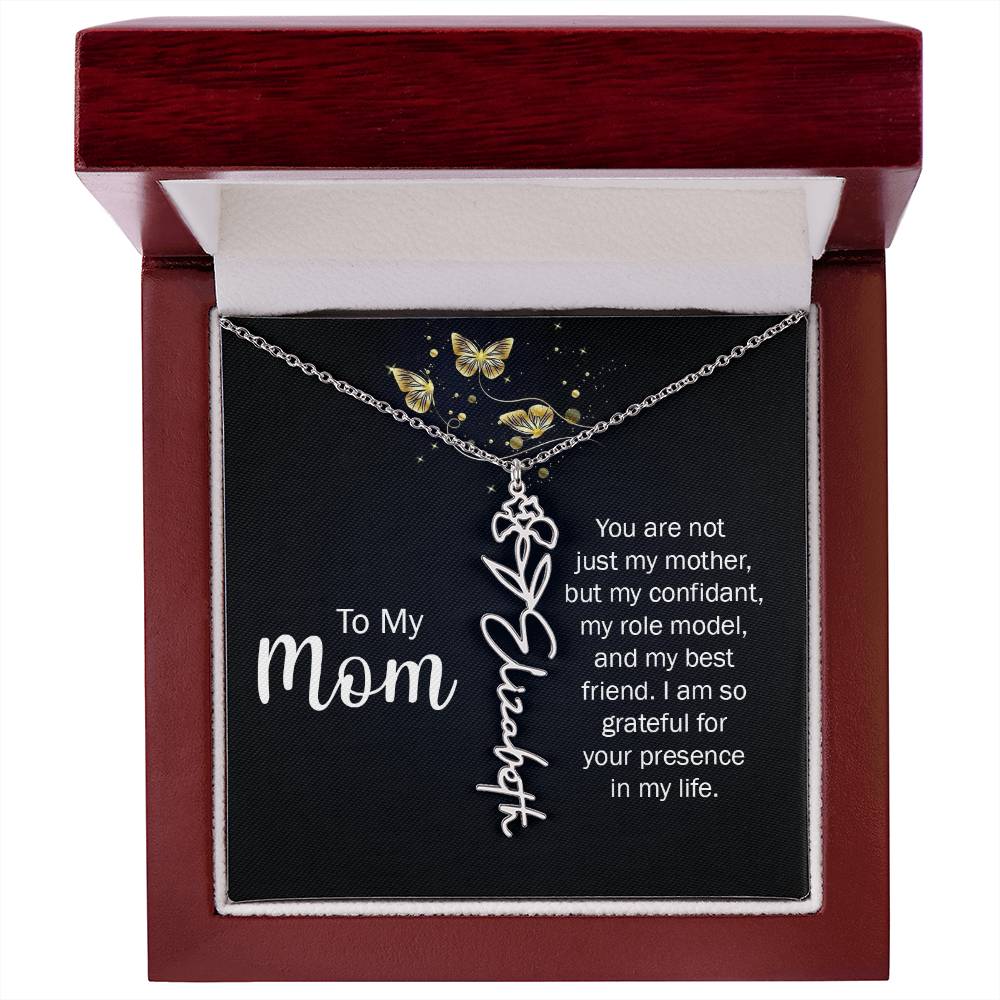TO MY MOM BIRTH FLOWER NECKLACE