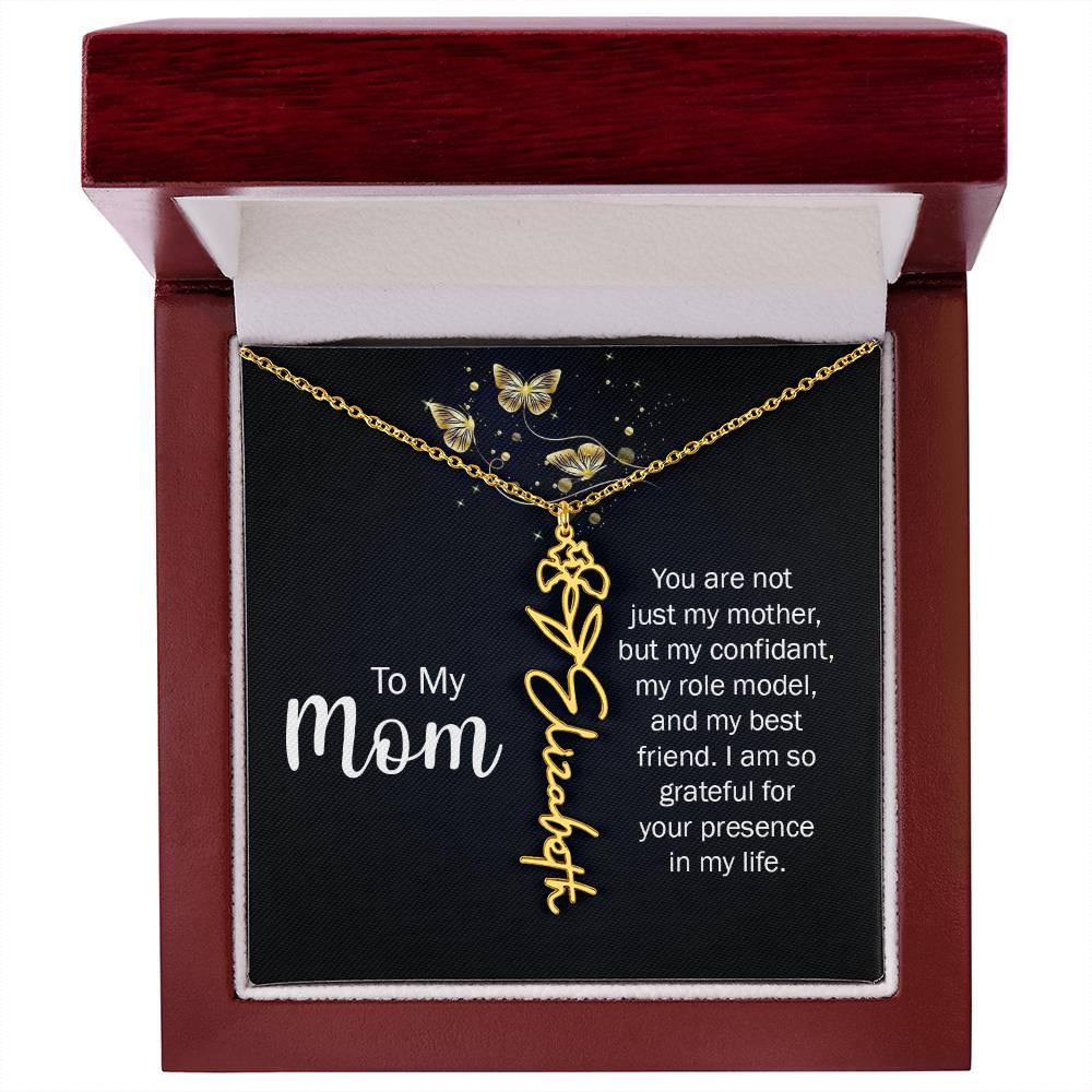 TO MY MOM BIRTH FLOWER NECKLACE