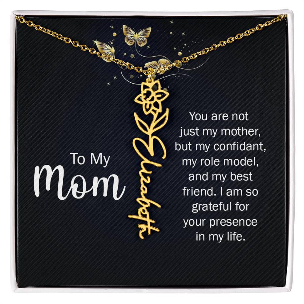 TO MY MOM BIRTH FLOWER NECKLACE
