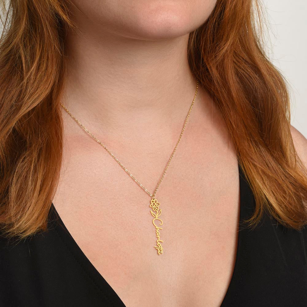 TO MY MOM BIRTH FLOWER NECKLACE